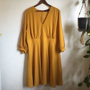Eloquii Dot Dress with Puffed Sleeve